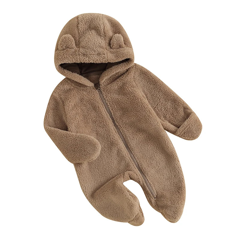 Cloud-Fleece Hooded Romper